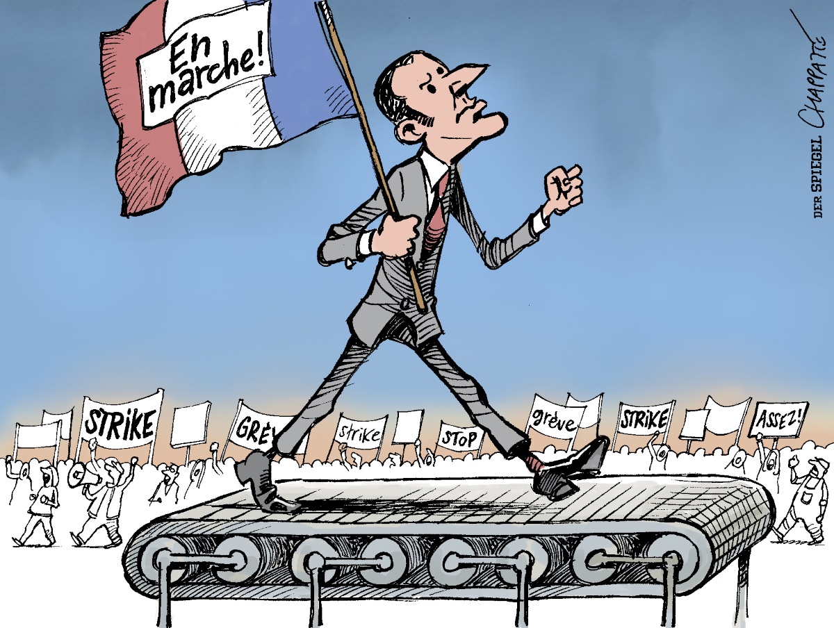 Macron croqué