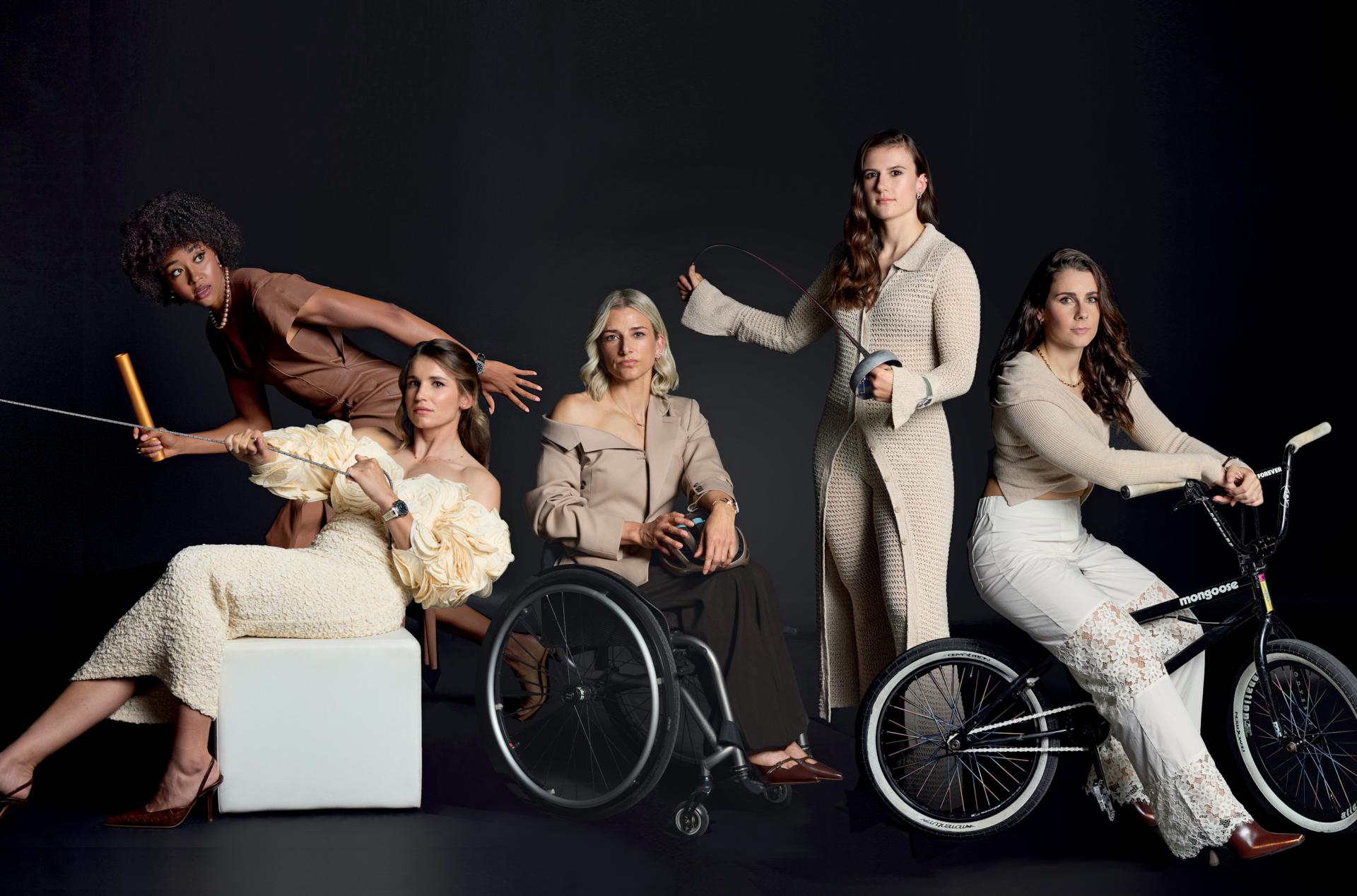 Nos athlètes suisses en mode glamour pour ELLE: le shooting et les portraits complets