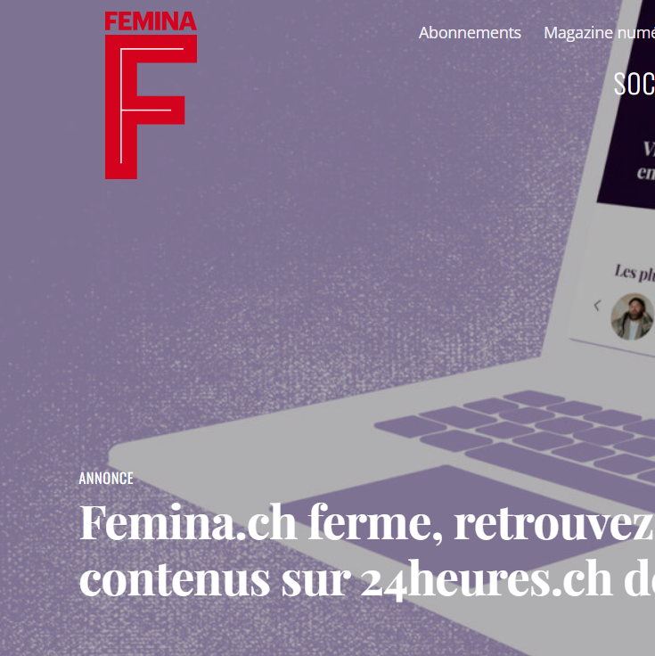 Le magazine Femina met fin à son site internet 